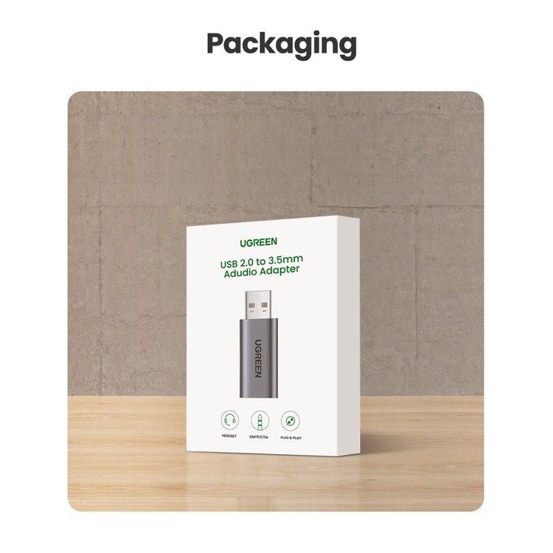 UGREEN USB zunanja zvočna kartica iz USB na 3.5mm avdio - box