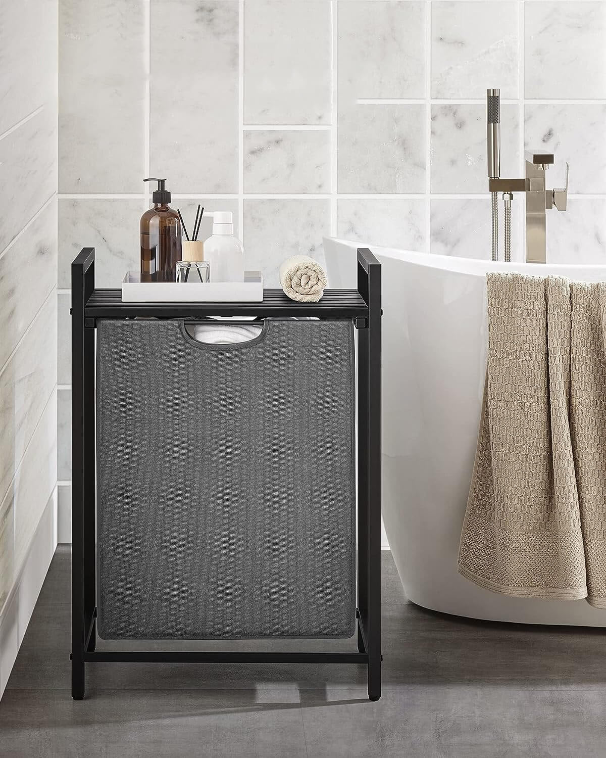 VASAGLE košara za perilo, črna, BLH101B01