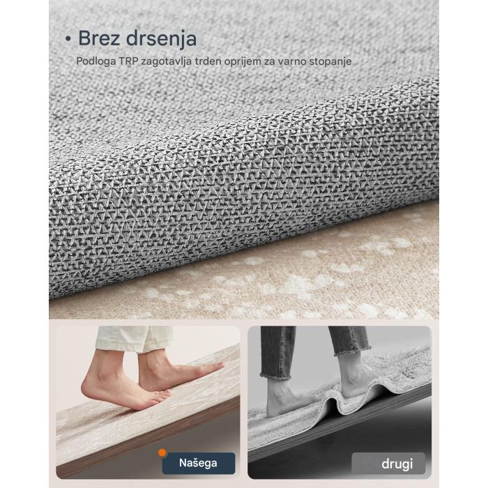 SONGMICS HOME Nedrseča preproga v barvi kapučina