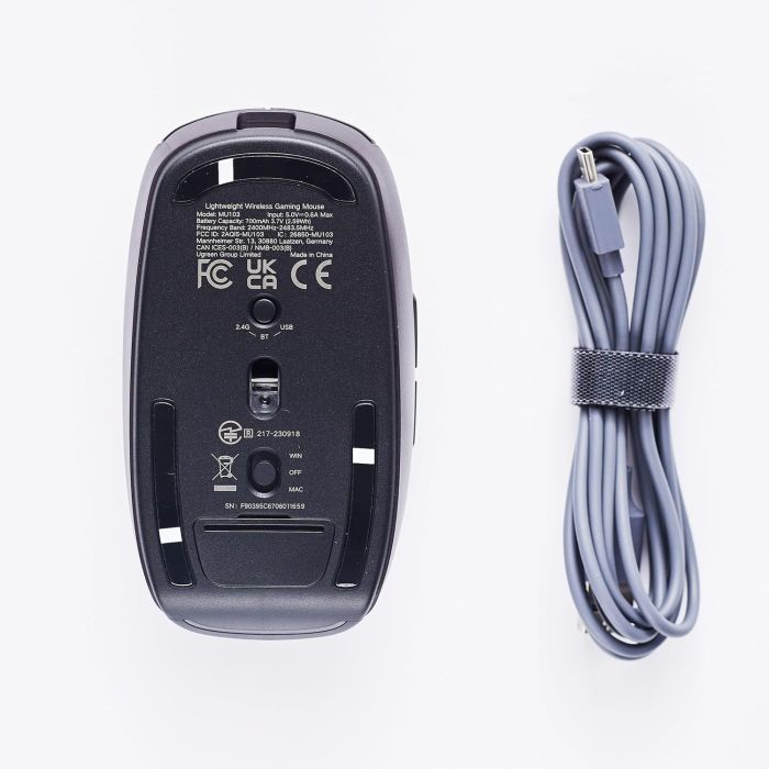 Ugreen brezžična miška 5000 DPI 2.4G+BT - črna