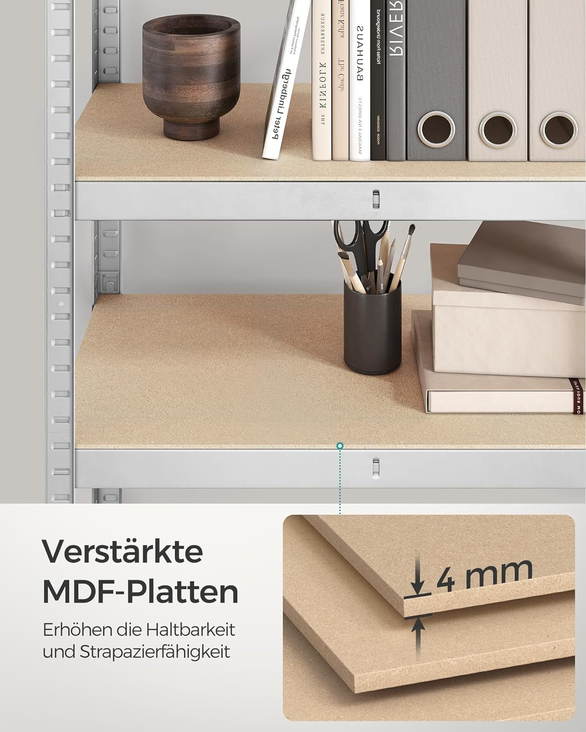 SONGMICS Regal 30 x 75 x 150 cm rjavo-srebrn,-GLR030E01