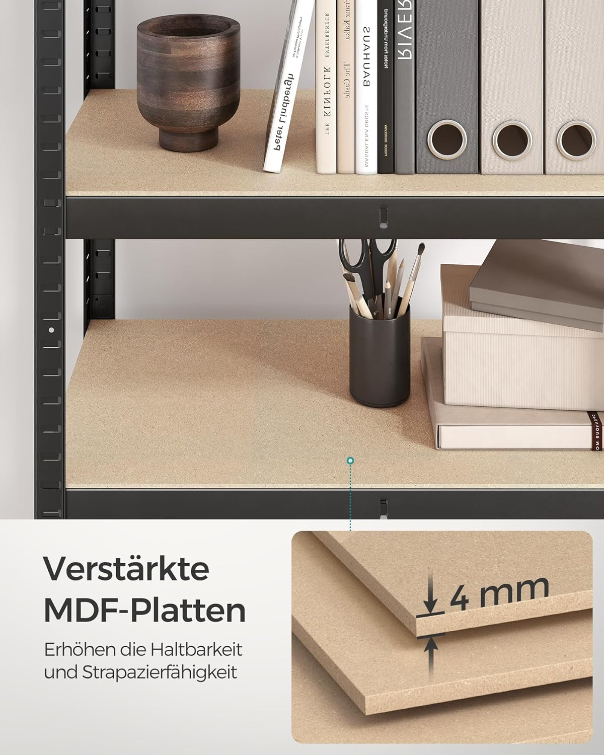 SONGMICS Regal 30 x 75 x 150 cm rjavo-črna,GLR030B21