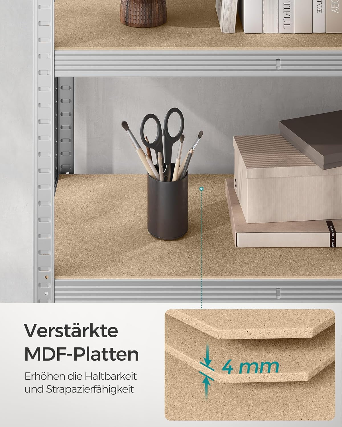 SONGMICS Regal 60 x 120 x 200 cm rjavo-srebrno,GLR060E01