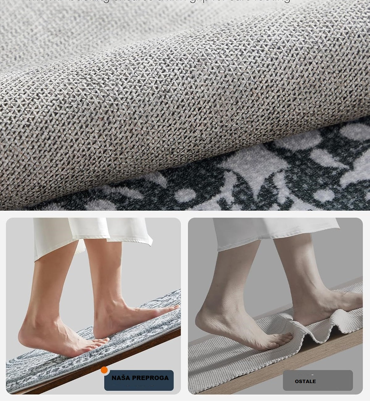 SONGMICS HOME Okrogla Preproga, 160 cm temno siva