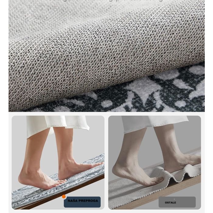 SONGMICS HOME Okrogla Preproga, 160 cm temno siva