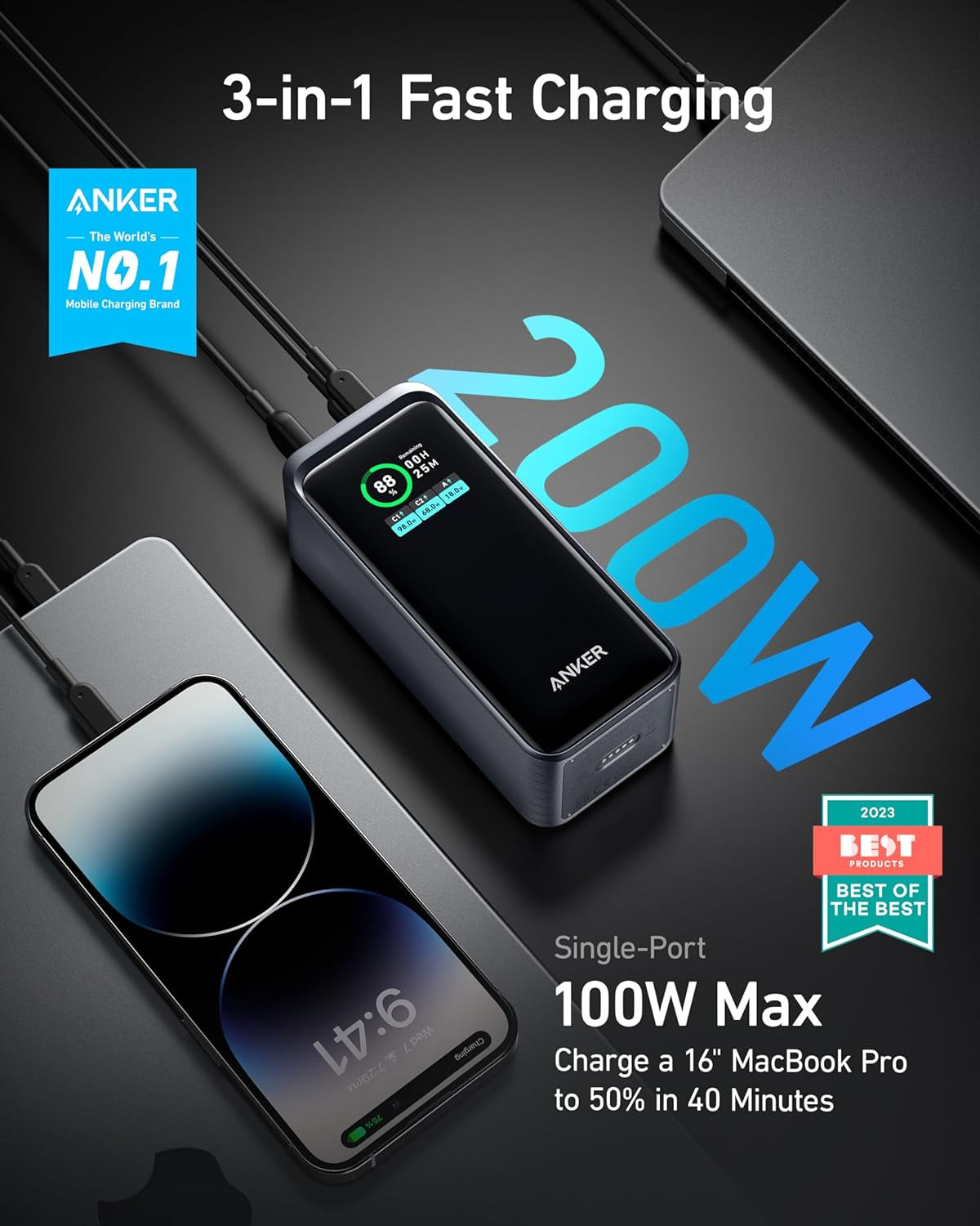 Anker Prime Powerbank 20000mAh 200W