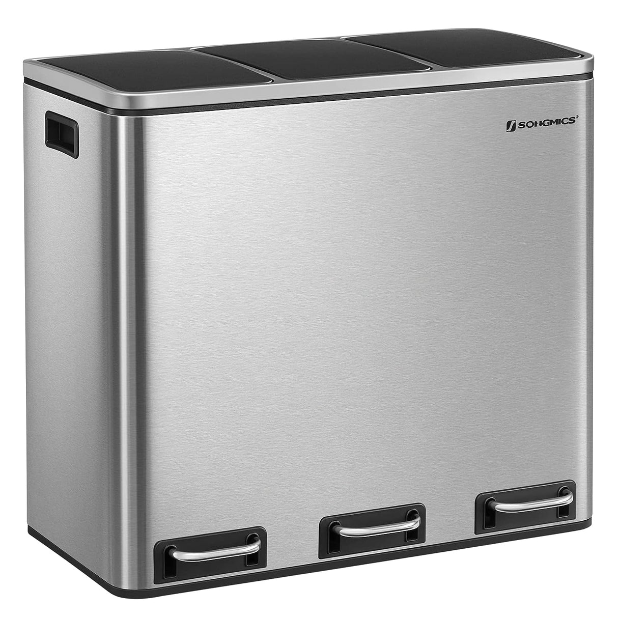 SONGMICS koš za ločevanje odpadkov 3x 18L srebrno črn, LTB54NL