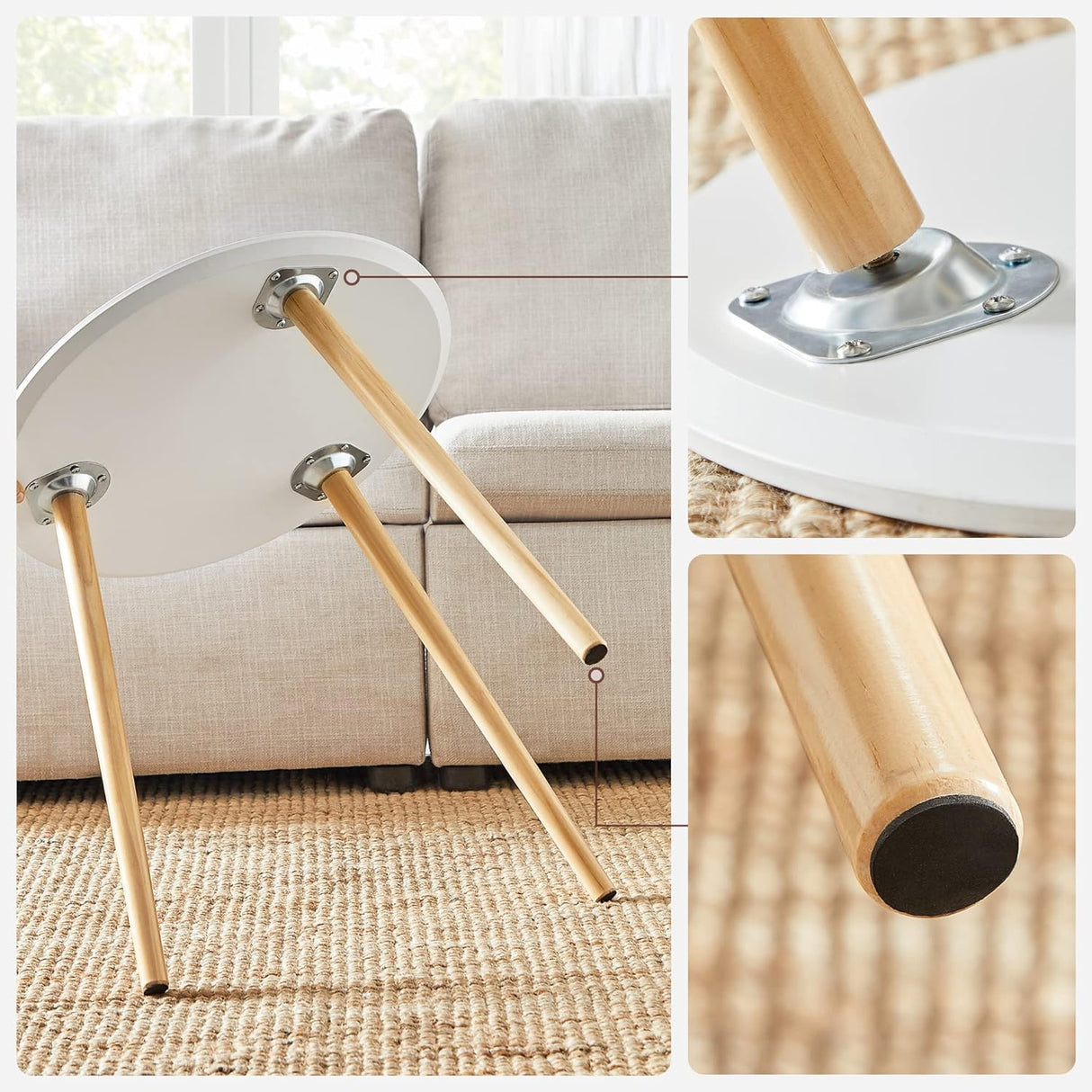 SONGMICS Miza 2X za dnevni prostor 45 x 50 x 45cm bela, LET07WN