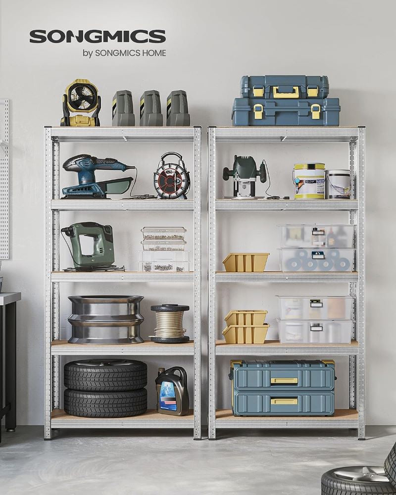 SONGMICS Regal 180 x 90 x 40 cm srebrna,GLR40SV