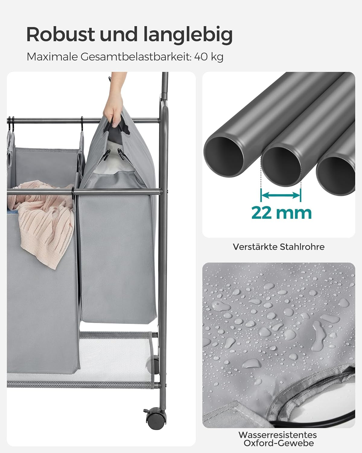 SONGMICS Košara za perilo s 4 predelki RLS44GS