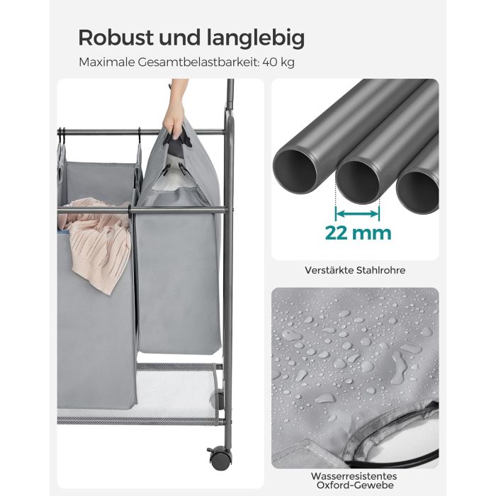 SONGMICS Košara za perilo s 4 predelki RLS44GS