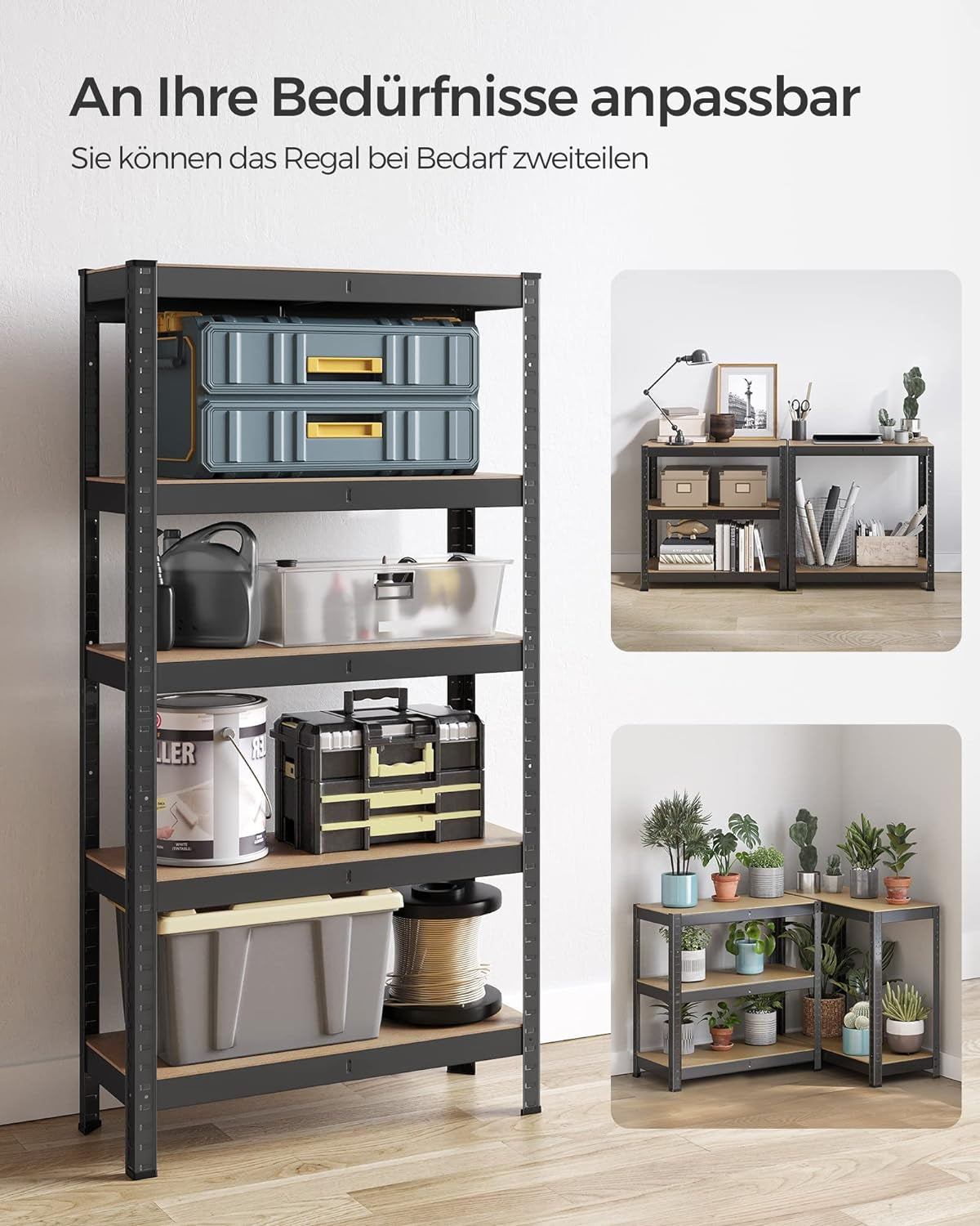 SONGMICS Regal 30 x 75 x 150 cm rjavo-črna,GLR030B21