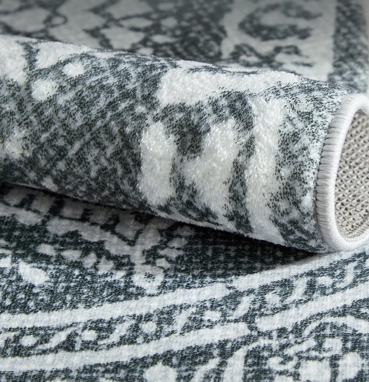 SONGMICS HOME Okrogla Preproga, 160 cm temno siva