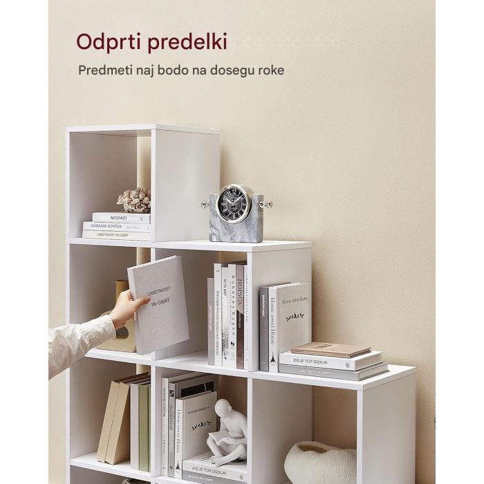 VASAGLE omara ali regal s 10 odprtimi predali, bela
