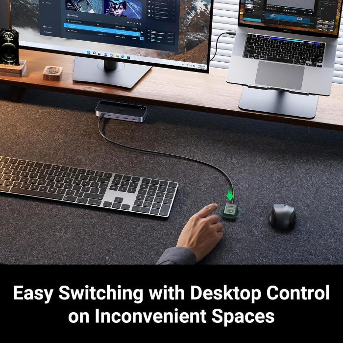 UGREEN USB 3.0 stikalo za 2 računalnika, ki si delita naprave USB C & A