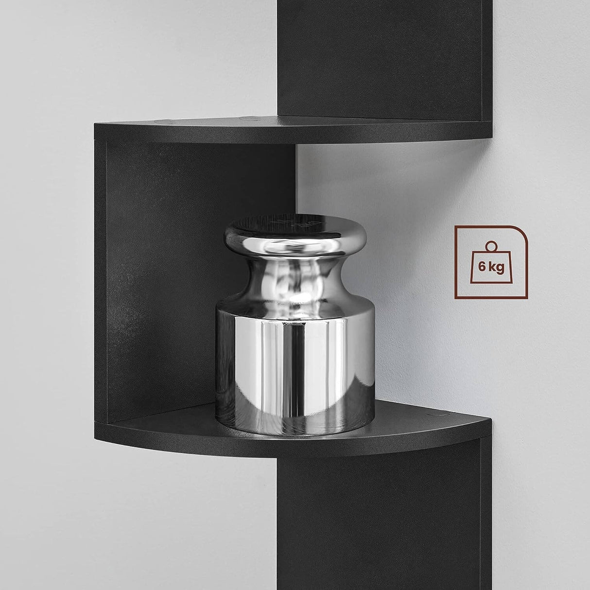 VASAGLE stenska kotna polica, črna, LBC20BK