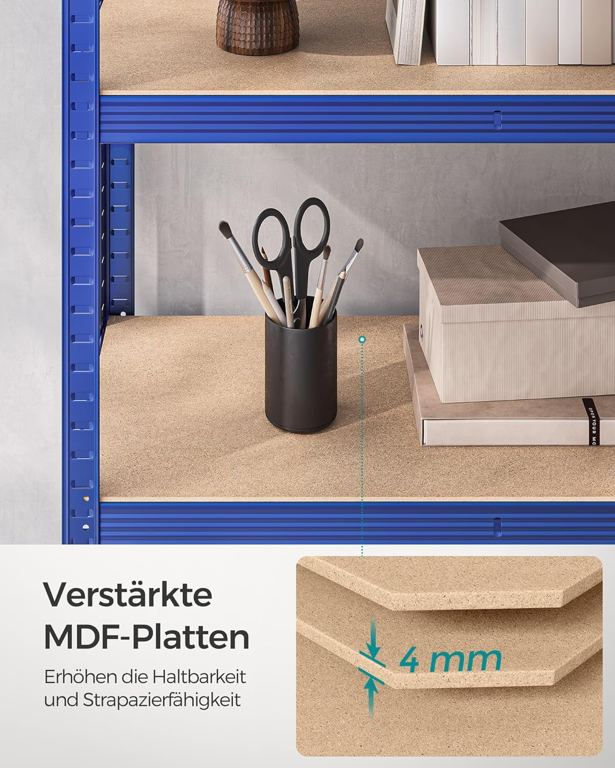 SONGMICS Regal 200 x 100 x 50 cm rjavo-moder,GLR050Q01