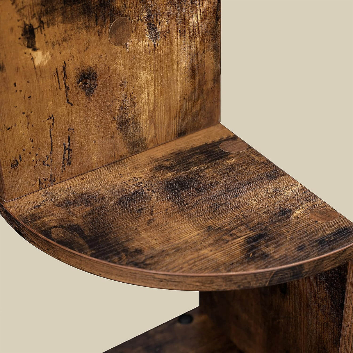 VASAGLE stenska kotna polica, rustikalno rjava, LBC20BX