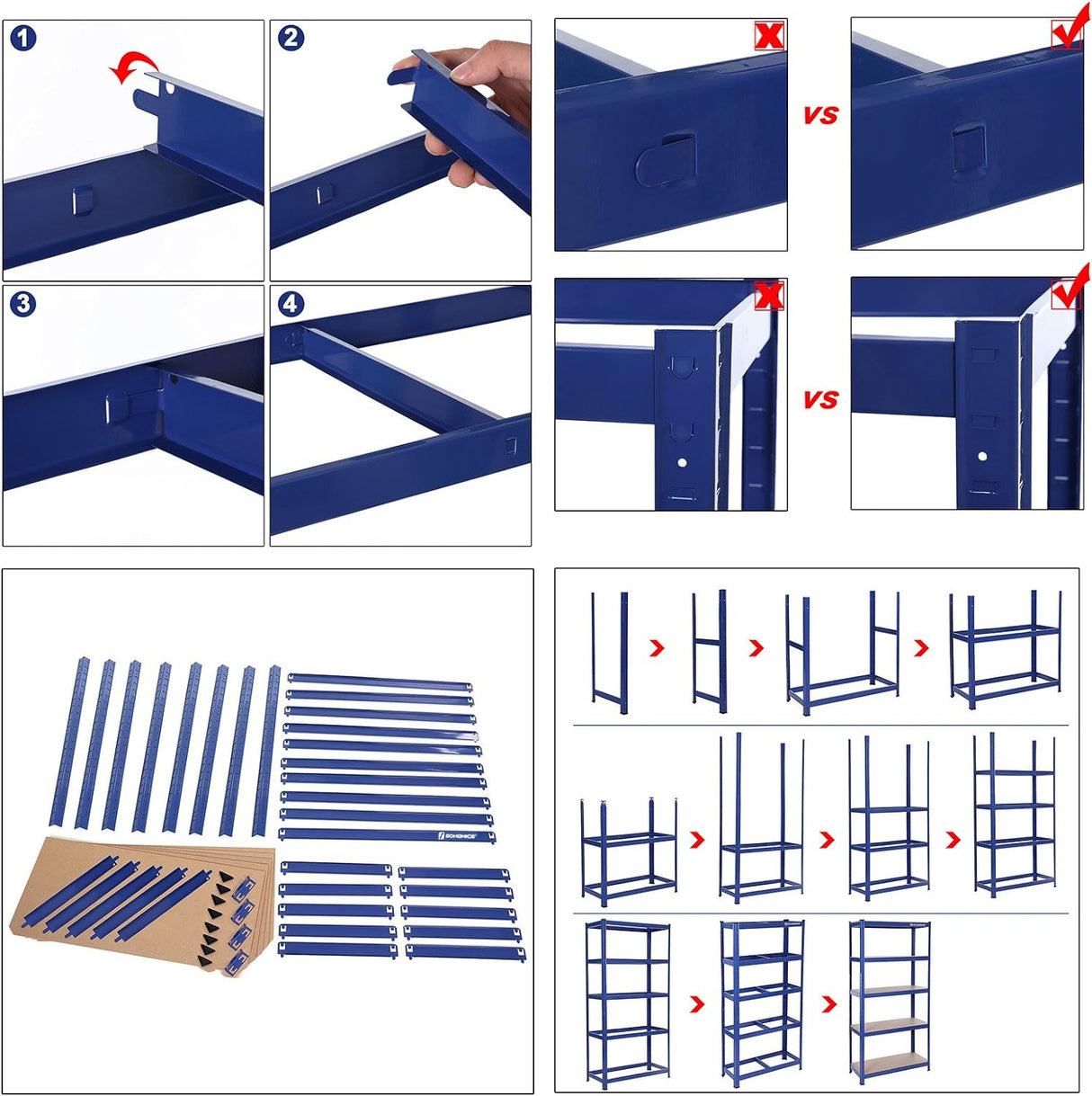SONGMICS Regal 150 x 75 x 30 cm rjavo-moder,GLR30Q