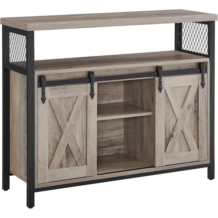 VASAGLE stranska omarica v industrijskem slogu, 100 × 33 × 80 cm