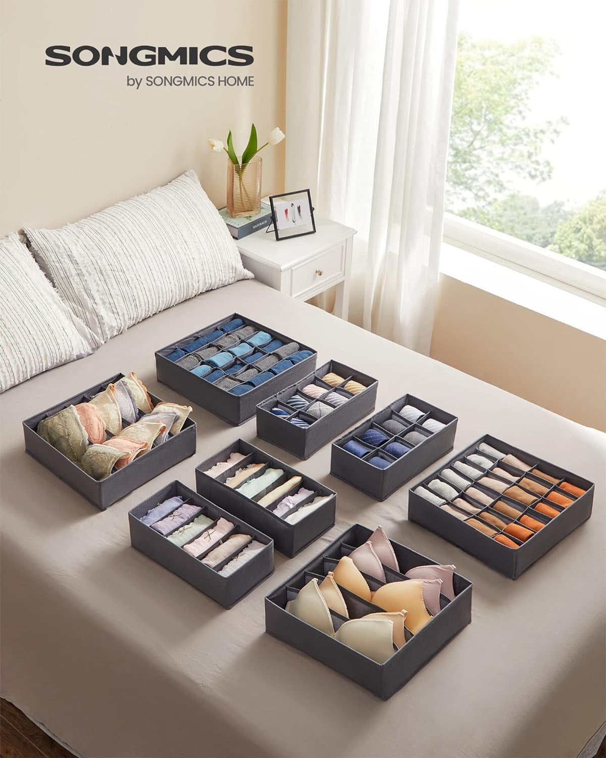 SONGMICS predalčne škatle za shranjevanje spodnjega perila