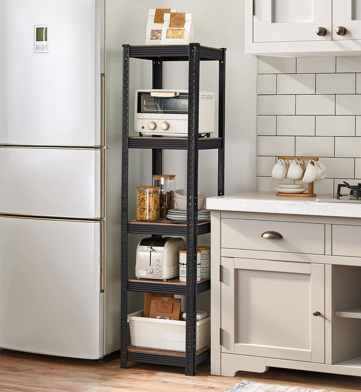 SONGMICS stojalo za knjige in shranjevanje 5 polic Vintage