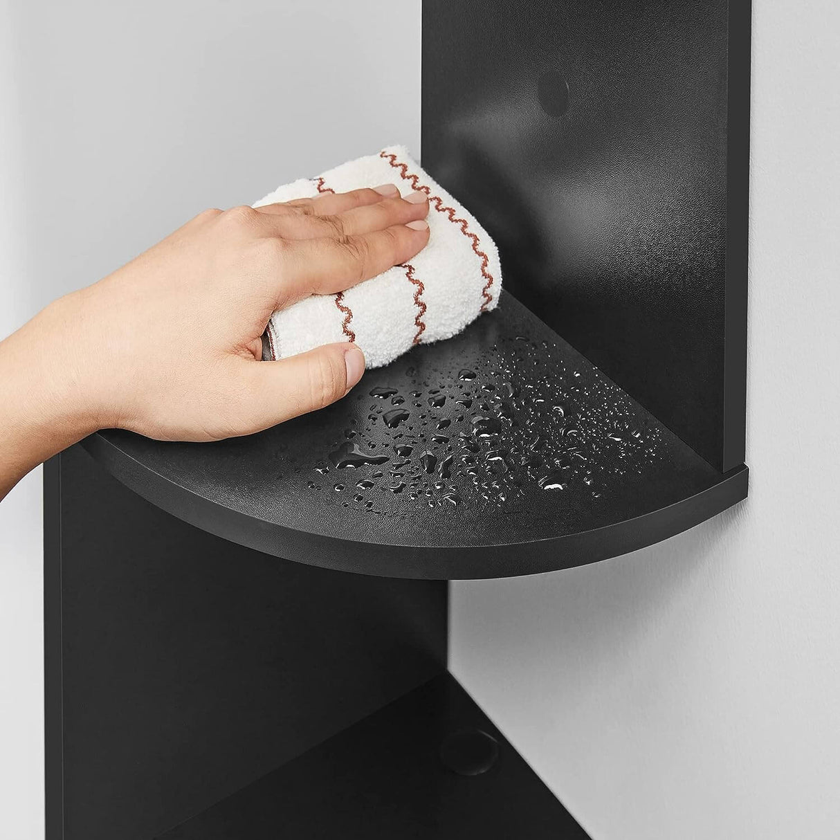 VASAGLE stenska kotna polica, črna, LBC20BK