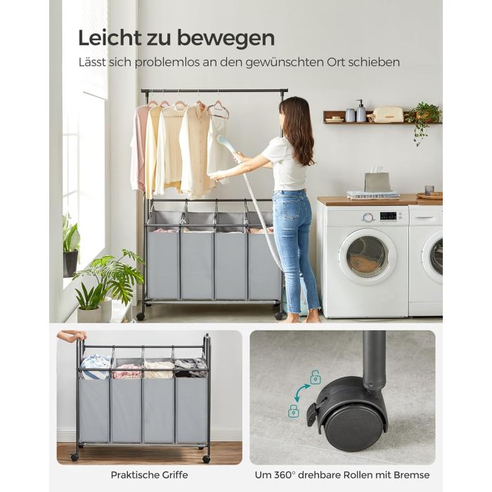 SONGMICS Košara za perilo s 4 predelki RLS44GS