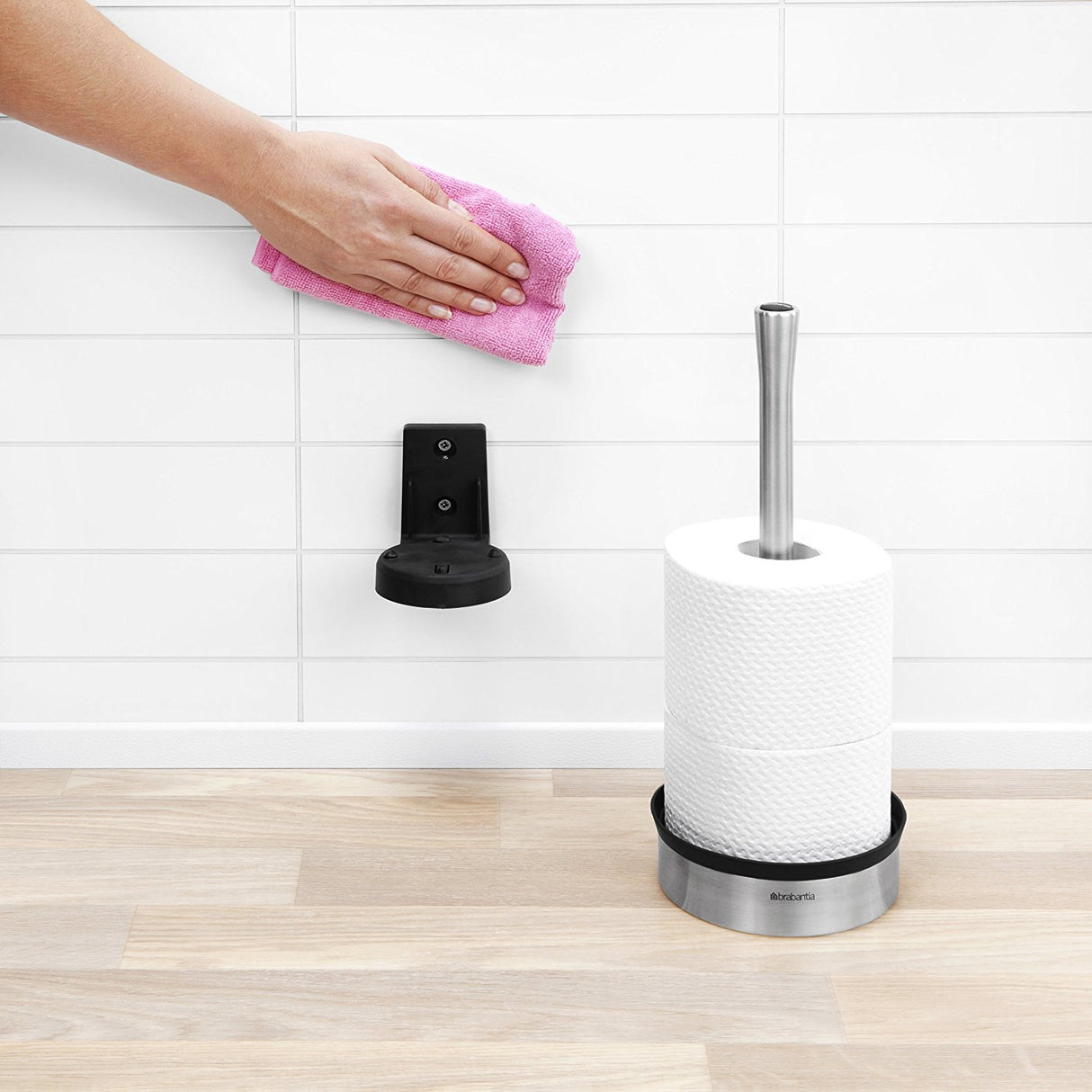 Brabantia stojalo za WC papir kovinski črno