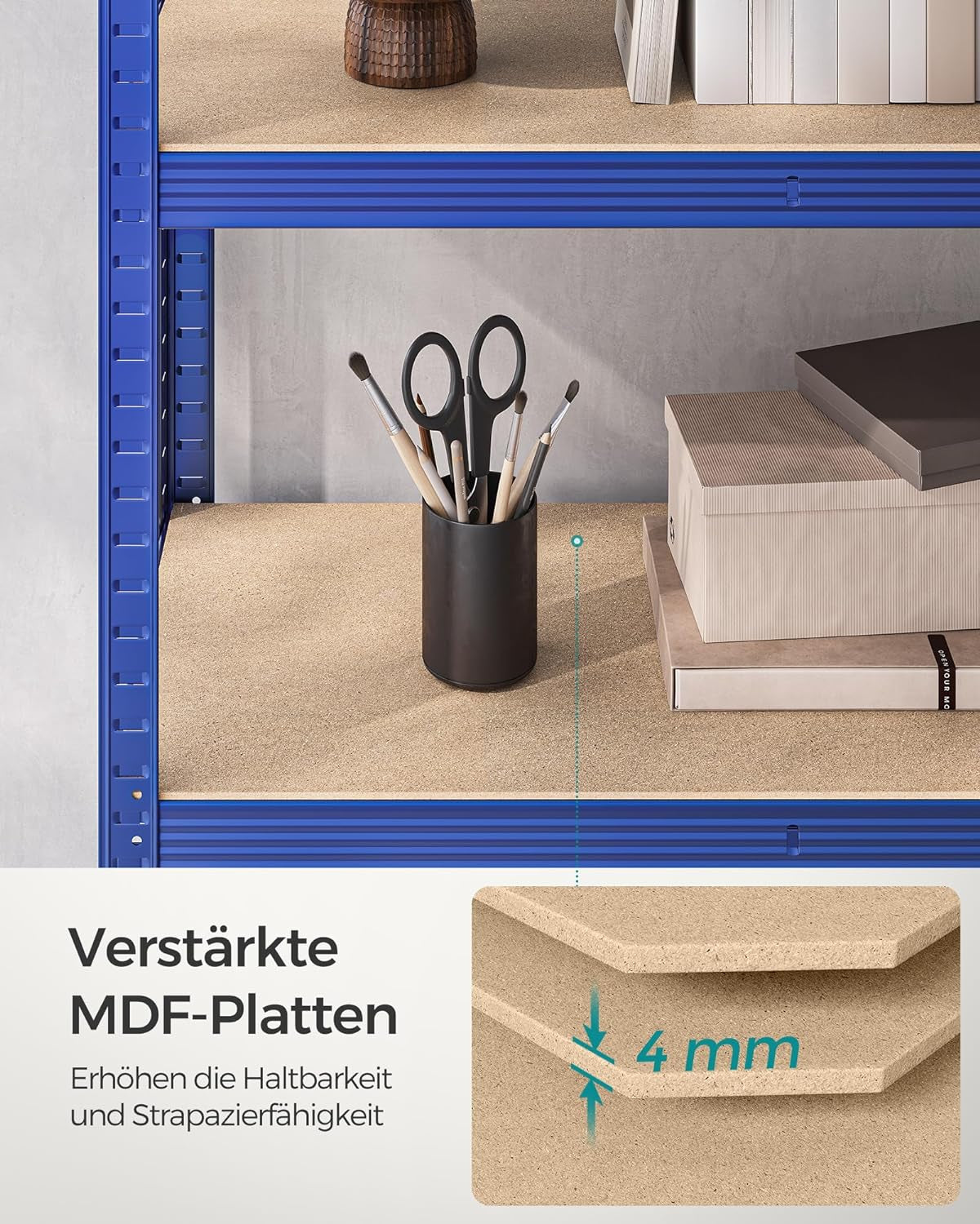 SONGMICS Regal 40 x 90 x 180 cm rjavo-moder,GLR040Q01