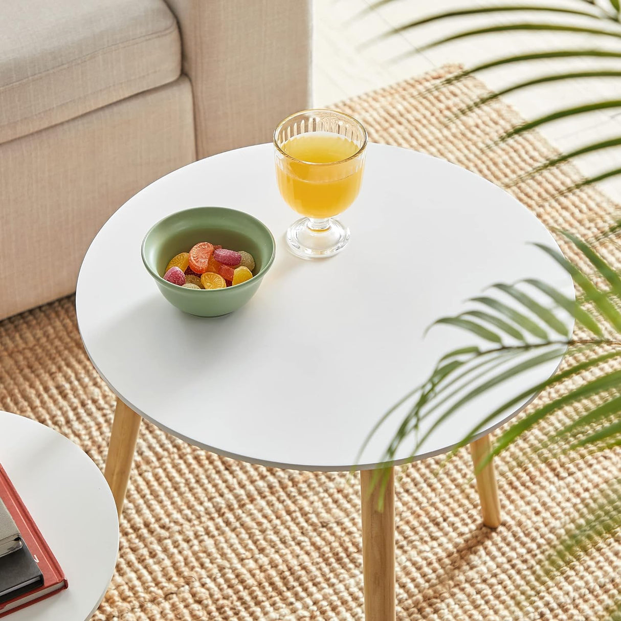 SONGMICS Miza 2X za dnevni prostor 45 x 50 x 45cm bela, LET07WN