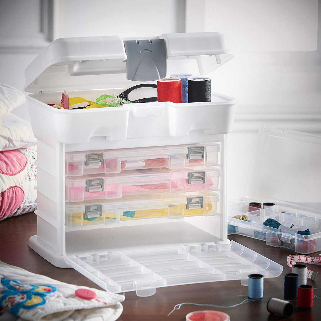 VonHaus prenosni kovček s predalniki