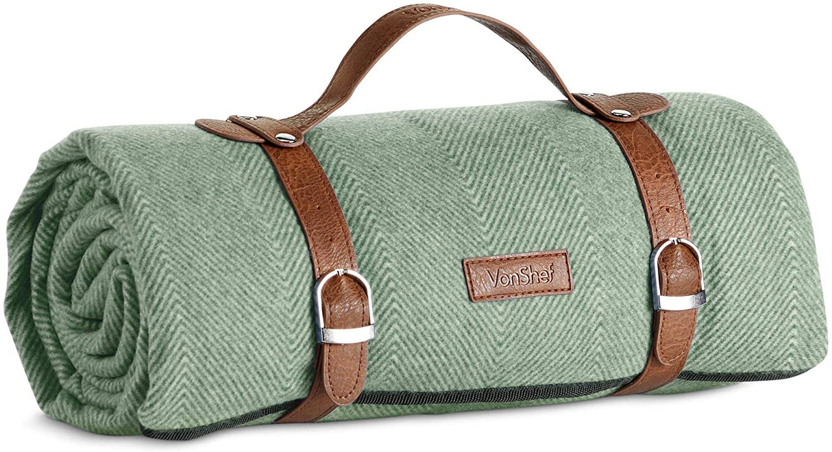 VonShef odeja za piknik 147 x 180cm, zelena