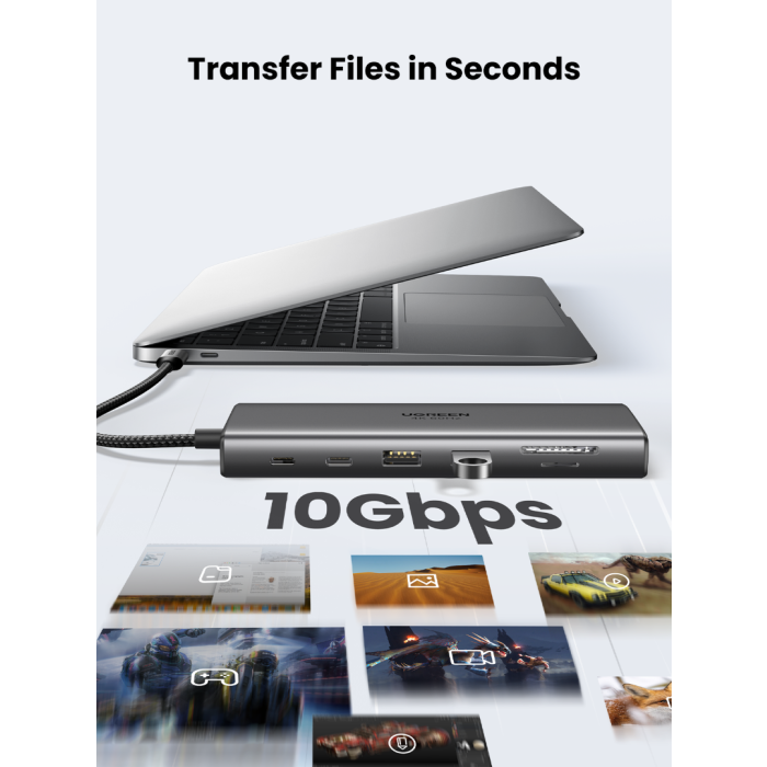 Ugreen 11v1 USB-C priklopna postaja s 100W PD vhodom