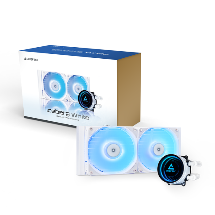 Chieftec Iceberg 240mm A-RGB vodno hlajenje za INTEL/AMD procesorje, bel