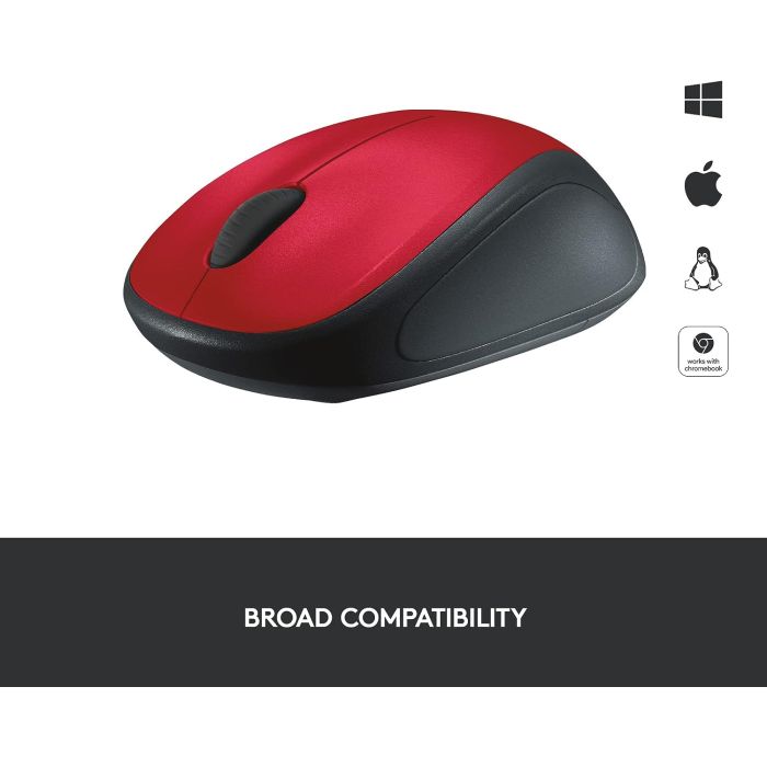 Logitech M235 Wireless mini miška, rdeča