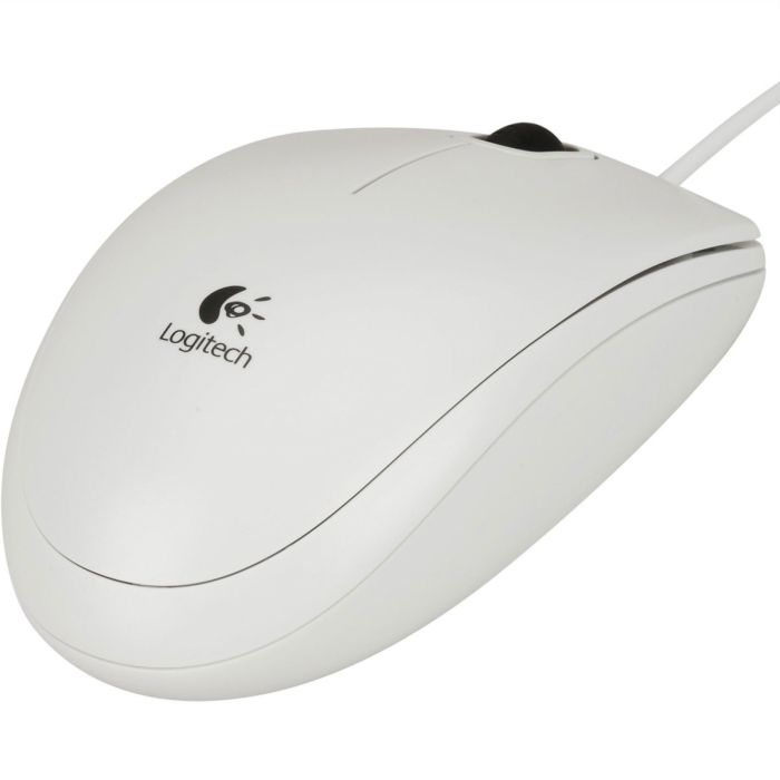 Logitech B100 optična miška, USB, bela