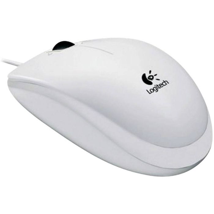 Logitech B100 optična miška, USB, bela