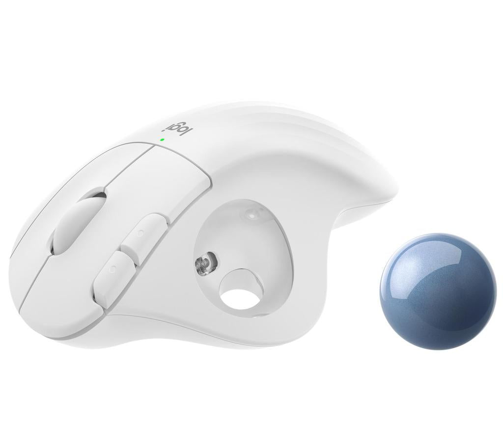 Logitech miška ERGO M575 Wireless Trackball, Bluetooth, Unifying, bela