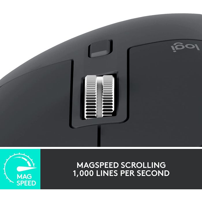 Logitech miška MX Master 3s Performance Wireless, grafitna