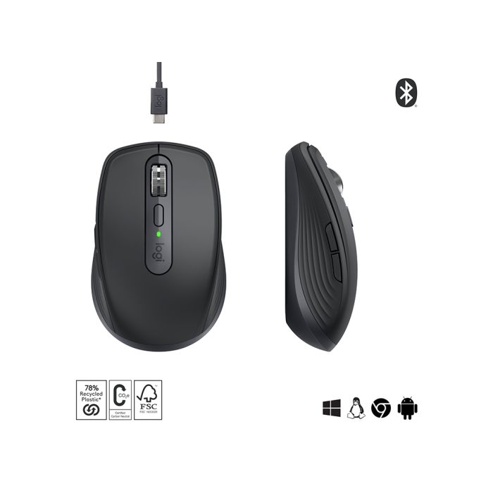 Logitech miška MX Anywhere 3S Bluetooth, DarkField laser