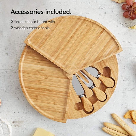 VonShef večnivojska deska s priborom iz bambusa