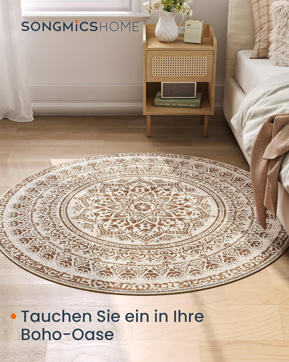 SONGMICS HOME Okrogla Preproga, 120 cm