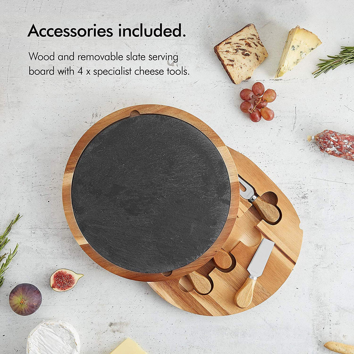 VonShef deska za rezanje akacija/skrilavec