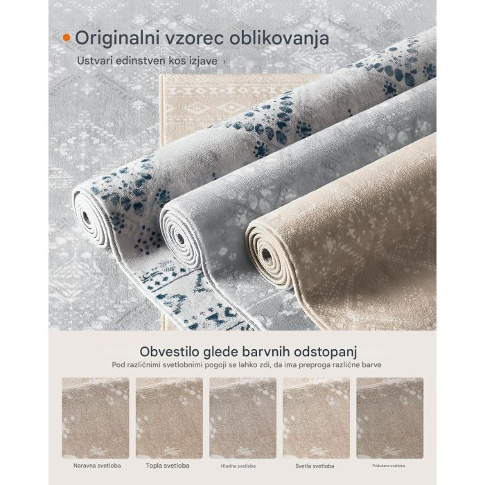 SONGMICS HOME Nedrseča preproga v barvi kapučina