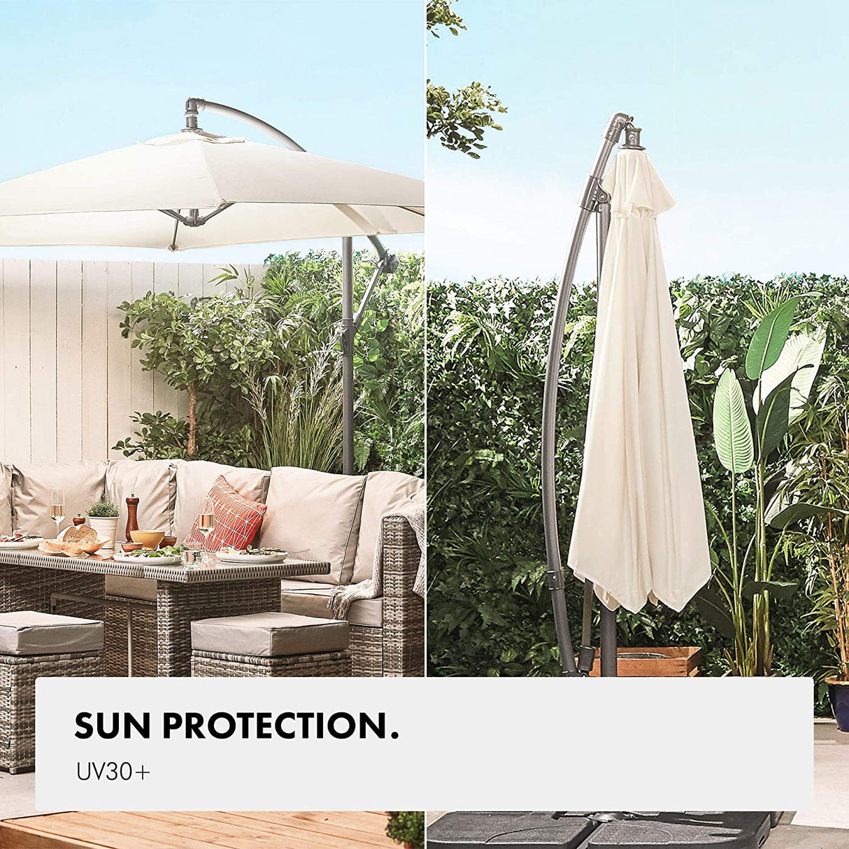 VonHaus 3M senčnik samostoječi UV30+ bež