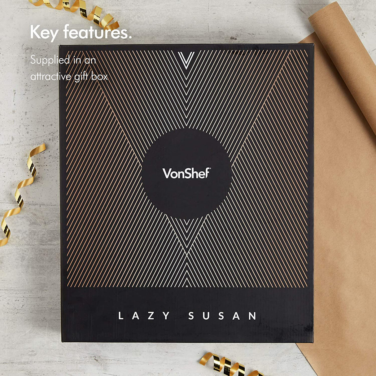 VonShef bambusova vrteča plošča Lazy Susan