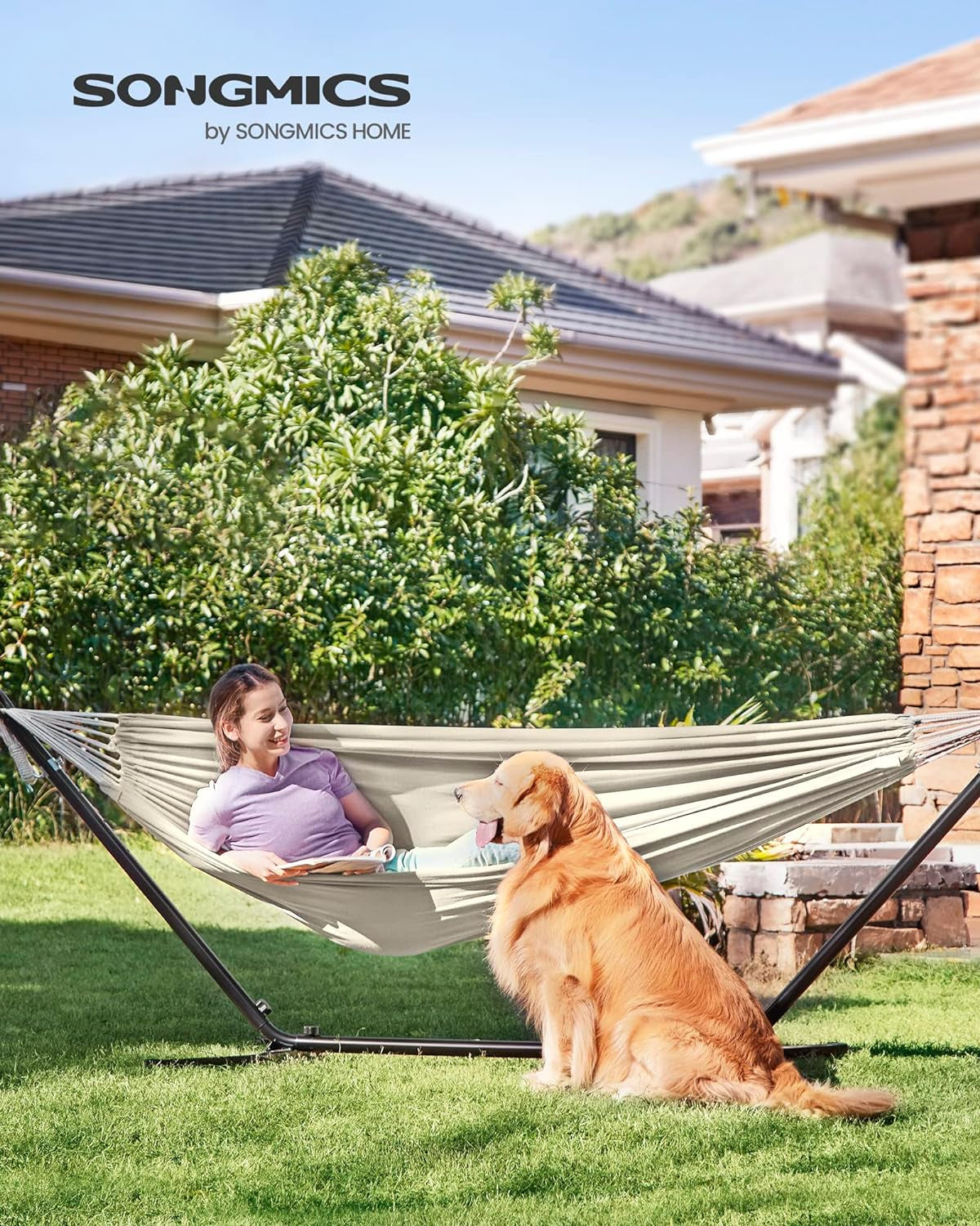 SONGMICS mreža z okvirjem bež GHS001M01