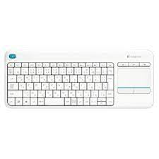 Brezžična tipkovnica Logitech K400 Plus Wireless Touch bela (Unifying, SLO gravura)