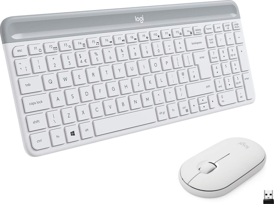 Logitech Slim Wireless Combo MK470, grafitna SLO bela